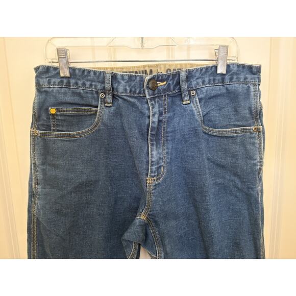 Caterpillar Men Jeans 32x32 Blue Denim Straight Workwear Pockets Mid Rise Cotton - Picture 3 of 5